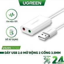 Card sound USB 2.0 to 3.5mm Ugreen 30143