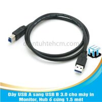 Dây USB A sang USB B 3.0 cho máy in, Monitor, Hub ổ cứng 1.5 mét