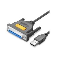 Dây USB sang DP25 Parallel, dài 1.8M Ugreen 20224 mau Đen DB25 âm cao câp - HÀNG CHÍNH HÃNG