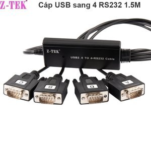 Dây USB to 4 RS232 (USB to 4 com) Z-TEK ZE552A