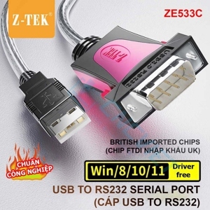 Dây USB to RS232 (USB to com) Z-TEK ZE533C