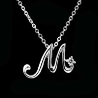 Dây Và Mặt Dây Chuyền Nữ Bạc Hiểu Minh CC001.M - Chữ M - Bảo Hành Vĩnh Viễn  Hàng Chính Hãng