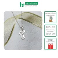Dây Và Mặt Dây Chuyền Nữ - Chữ T Đính Đá - CC180.T2 - Bảo Hành Vĩnh Viễn Hàng Chính Hãng