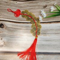 Dây Xâu Xu Treo Tiền Hoa Mai - Đồng Xu Phong Thuỷ - Quà Tặng Quà Lưu Niệm - Xâu to 5 đồng hoa mai