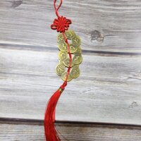Dây Xâu Xu Treo Tiền Hoa Mai - Đồng Xu Phong Thuỷ - Quà Tặng Quà Lưu Niệm - Xâu to 3 đồng hoa mai