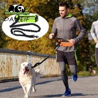 Dây xích chó DAWEIF có túi thắt lưng Huấn luyện thú cưng bằng Nylon rảnh tay