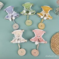 Dây xích chó mèo có thể điều chỉnh kiểu vest với dây chó mèo có nơ 3D, bóng lông thỏ, dây xích thú cưng