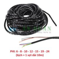 Dây xoắn ruột gà màu đen – Cuộn 10 m