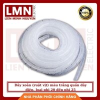 Dây xoắn (ruột vịt) màu trắng quấn dây điện, loại phi 20 đến phi 25 (bịch=10m)