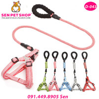 Dây Yếm Dắt Chó Sọc Tay Đệm Phù Hợp Cho Chó Mèo