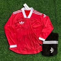[DAZDT-DO] in tên số áo theo yêu cầu -  Bộ quần áo bóng đá không logo dài tay màu đỏ_  Hàng cao cấp loại 1