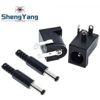 DC-005 TZT 10Pcs Đầu nối ổ điện DC màu đen DC005 5.5 * 2.1mm 2.1 Ổ cắm kim tròn 005