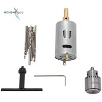 Dc 12V Động Cơ Nhỏ Pcb Máy Khoan Tay Bộ Nhỏ Gọn Với 10Pc 0.5-3Mm Mũi Khoan 0.3-4Mm Jto Keyless Chuck