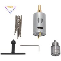 Dc 12V Động Cơ Nhỏ Pcb Máy Khoan Tay Bộ Nhỏ Gọn Với 10Pc 0.5-3Mm Mũi Khoan 0.3-4Mm Jto Keyless Chuck