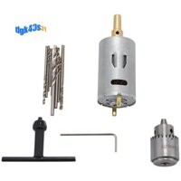 Dc 12V Động Cơ Nhỏ Pcb Máy Khoan Tay Bộ Nhỏ Gọn Với 10Pc 0.5-3Mm Mũi Khoan 0.3-4Mm Jto Keyless Chuck
