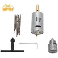 Dc 12V Động Cơ Nhỏ Pcb Máy Khoan Tay Bộ Nhỏ Gọn Với 10Pc 0.5-3Mm Mũi Khoan 0.3-4Mm Jto Keyless Chuck