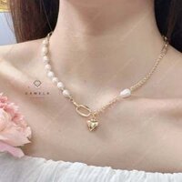 DC06 Dây Chuyền Retro Dây Vuông Tim Phồng CAMELA ACCESSORIES