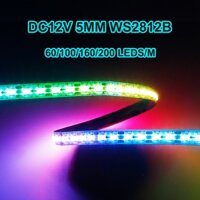 Dc12v 5mm WS2812B 2020SMD Dải đèn LED siêu hẹp WS2812 60 / 100 / 160 / 200Leds / m Chiếu sáng băng