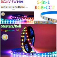 Dc24v FW1906 Dải Led 5 trong 1 RGB + CCT 60Leds / m Dải Pixel SPI có thể địa chỉ riêng rẽ RGBWW Tương tự như băng dải Led WS2812 5 mét Dải 300Leds