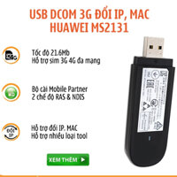 Dcom 3G Huawei Usb 3G HUAWEI MS2131 E3531 21.6Mb Hỗ Trợ Đổi Ip Mạng Cực Tốt, Siêu Bền Bỉ