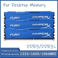 Ddr3 4GB 8GB 1333 1600 1866 MHz Kingston HyperX Fury DIMM bộ nhớ máy tính để bàn RAM DDR3L PC3 1.35V / 1.5V Mô-đun bộ nhớ