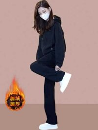 De 2025 Bộ Đồ Thể Thao Nữ Mới Nhất Mùa Thu Đông, Phong Cách Phương Tây, Áo Len Dày, Hai Bộ Thoải