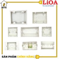 Đê Âm va Đê Nôi LiOA - Đê lắp cho Mặt Vuông và Chữ Nhật - Đế âm đơn lắp cho 1 mặt chữ nhật NEW