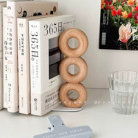 Để Bàn Gỗ Bookend Đơn Giản Donut Hình Beech Bookend Dày Kệ Sách Gỗ Chắc Chắn Lưu Trữ Sách Thư Mục