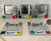 Đế biển số inox Vespa có Logo