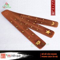 Đế cắm nhang bằng gỗ chạm khắc phong cách Thiền Ấn Độ An Thiền Quán