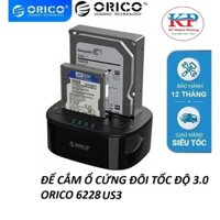 Đế cắm ổ cứng đôi (2 khe cắm) kết nối chuẩn 3.0 Orico 6228US3 - Dock ổ cứng 2,5" và 3,5" HDD/SSD - Hàng Nhập Khẩu