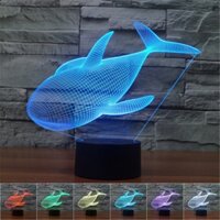 Đế Chiếu Đèn 3D Hình Cá Voi Dễ Thương Với 7 Màu Khác Nhau Và Phụ Kiện