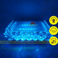 Đế Đài Sen Pha Lê Đỡ Tượng Phật Thay Đổi Nhiều Màu Hình Chữ Nhật Có Remote