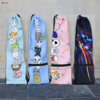 Dễ DÀNG Động Vật Mèo Dễ Thương Di Động Vợt Cầu Lông Túi Tennis Vợt Bảo Vệ Dây Rút Túi Nhung Thời Trang Túi Bảo Quản Ốp Lưng Thể Thao Ngoài Trời Phụ Kiện