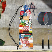 Dễ DÀNG In Graffiti Mới May Mắn Di Động Vợt Cầu Lông Túi Tennis Vợt Bảo Vệ Dây Rút Túi Nhung Thời Trang Túi Bảo Quản Phụ Kiện Thể Thao Ngoài Trời