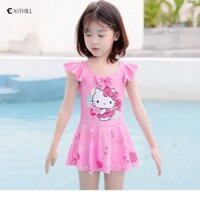 Dễ DÀNG Kawaii Hello Kitty Đồ Bơi One Piece Sanrio Anime Dễ Thương Đồ Bơi Tay Ngắn Nhanh Khô Đi Biển Quần Áo Quà Tặng Cho Bé Gái
