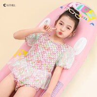 Dễ DÀNG Mùa Hè Đồ Bơi Trẻ Em Một Mảnh Đồ Bơi Bé Gái Màu Hồng Nàng Tiên Cá Bộ Đồ Tắm Mũ Bơi Hai Mảnh Đồ Bơi