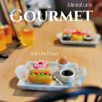 De de♡ Phụ kiện nhà búp bê Bộ trưng bày thực phẩm thu nhỏ bằng gốm đất sét Bộ bánh rán thu nhỏ cho nhà búp bê Trang trí nhà bếp Phụ kiện cà phê dễ thương với khay gốm để làm bánh