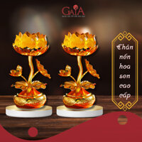 Đế đèn, chân nến hình cây hoa sen sang trọng trang trí bàn thờ