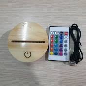 Đế đèn led 3d gỗ cao cấp 16 màu, nút cảm ứng và điều khiển màu