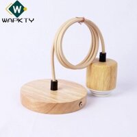 Đế đèn trần WAPKTY, Ổ cắm vít màu tự nhiên Giá đỡ đèn treo E27, Đế chụp đèn cổ điển Đế chụp đèn bằng gỗ một đầu cho phòng ngủ / nhà hàng / khách sạn / quán bar