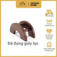 Đế đựng giấy lọc cafe pour over v60 bán nguyệt bằng gỗ