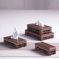 Đế gỗ, đôn gỗ gụ để chậu bonsai mini,tượng gốm, ấm trà,... vân trắng siêu đẹp
