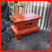 Đế Gỗ Hương Chữ Nhật Chân Loa Trơn Cao 18cm