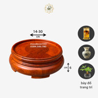 Đế gỗ kê đồ trang trí như bình rượu lục bình tượng gỗ phù hợp trang trí phòng khách ban thần tài cao 6cm