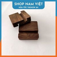 Đế Gỗ Trang Trí Bàn Làm Việc, Đế Gỗ Để Điện Thoại, Danh Thiếp - Óc chó nâu 882cm