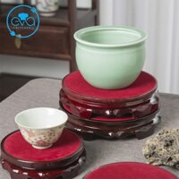Đế Gỗ Tròn Xoay ø 20cm Để Bình Ngâm Rượu Thuỷ Tinh / Đế Kê Tròn Có Thể Xoay Được Dùng Để Vật Trang Trí Bằng Gỗ Tự Nhiên