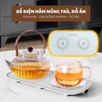 Đế hâm nóng đồ uống trà cafe sữa đồ ăn, máy hâm nóng kèm đế điện có mặt kính cường lực chất liệu an toàn tiện lợi