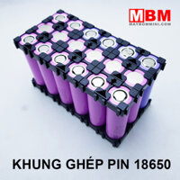 Đế hàn cell ghép pin 18650 khung 2 lổ