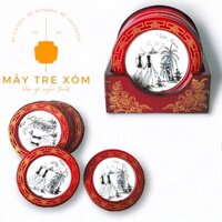 Đế Lót Ly Bằng Gỗ Khảm Xà Cừ Cao Cấp (full bộ)